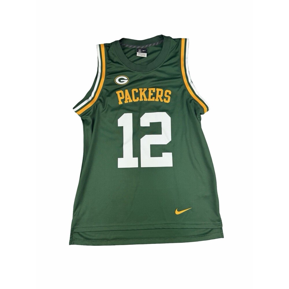 Nike Green Bay Packers Aaron Rodgers 12 Sleevenless Jersey Tank Top Shirt Men M